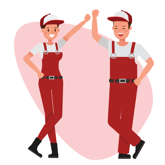 Illustration de deux technicien Logista Hometech