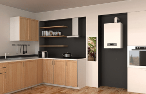 Une chaudière Ariston installée dans une cuisine moderne